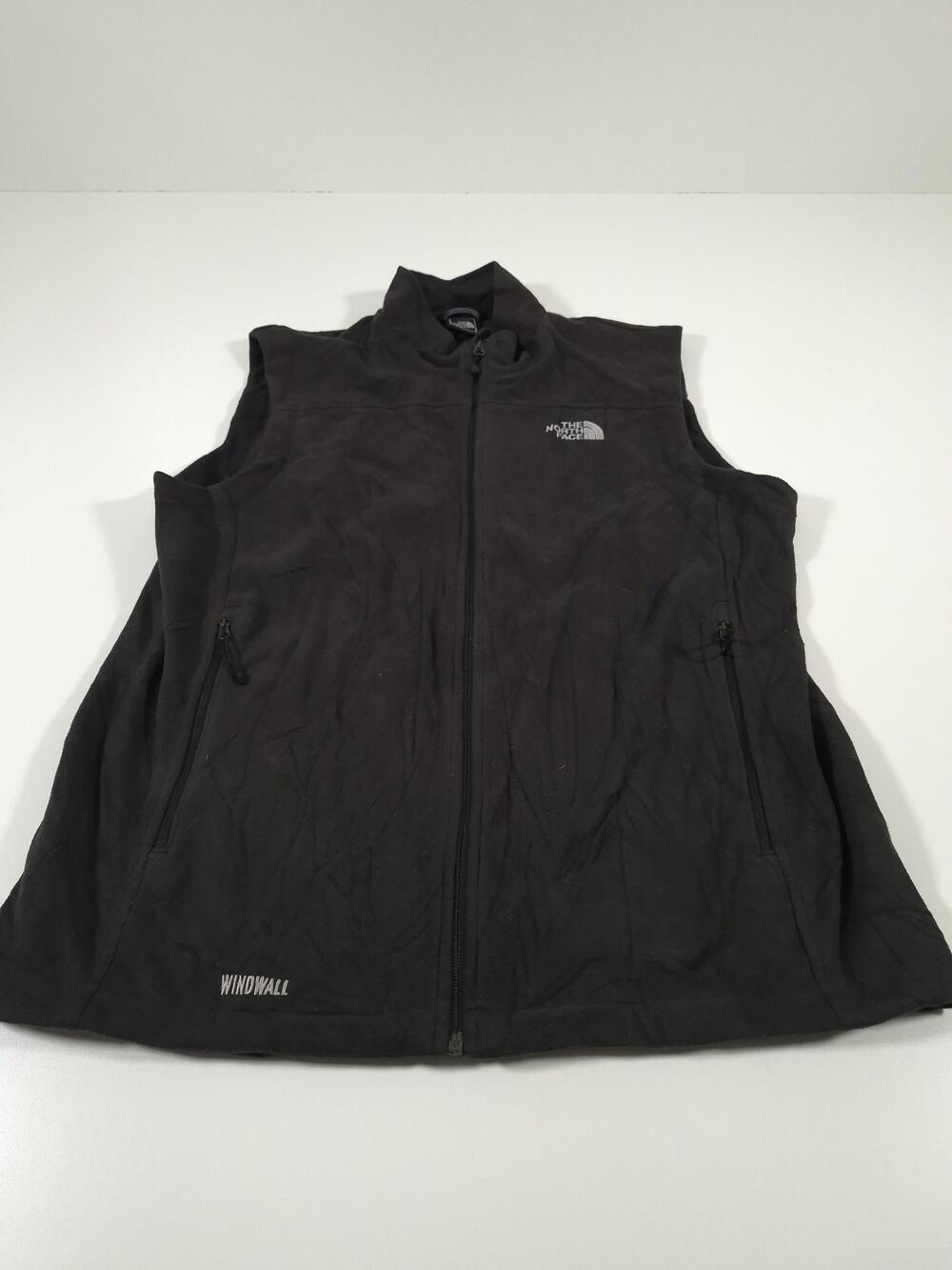 The North Face Vest Mens L Black Windwall Fleece Full Zip Pockets Outdoor Hiking